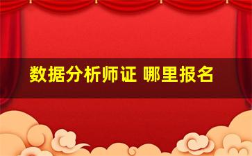 数据分析师证 哪里报名